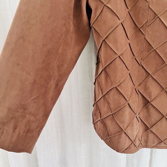 Cato Brown Soft Lightweight Textured Zip up Jacket Plus Size 18W - Picture 4 of 11